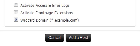 Wildcard Domain feature in the Control Panel