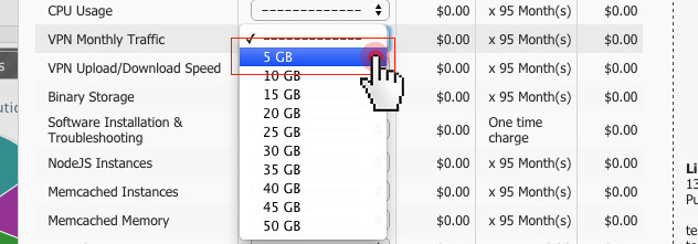 VPN upgrades - monthly traffic